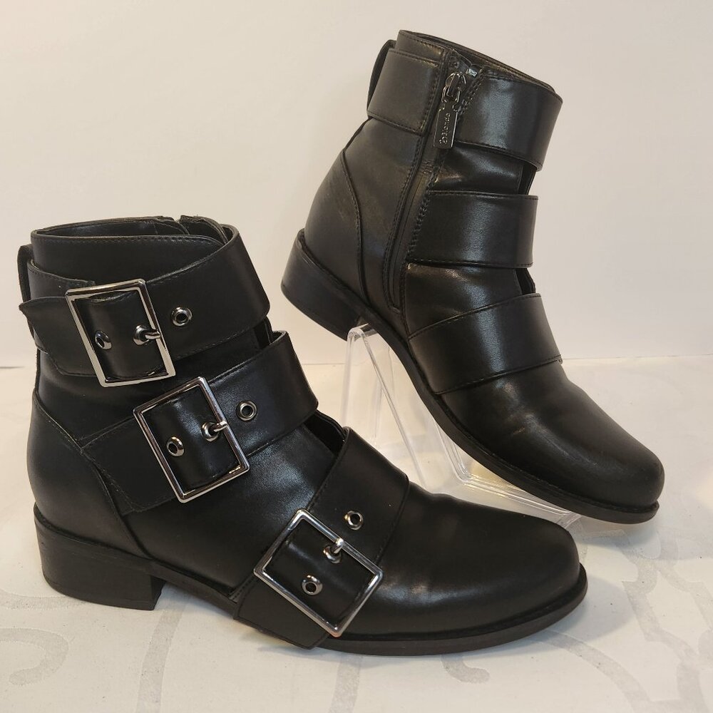 Blondo Women's Charlie Black Leather Biker Moto Waterproof Boot Size 7